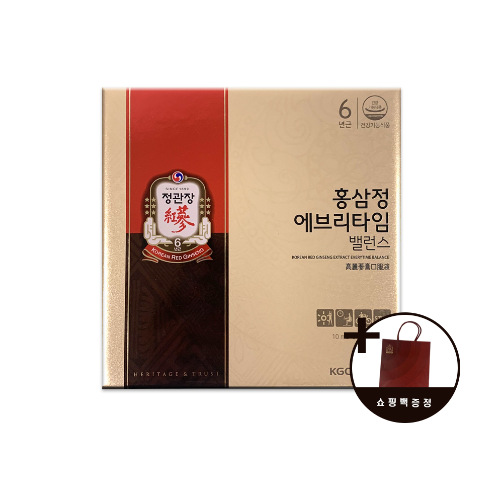 정관장] 홍삼정 에브리타임 밸런스 10Ml X 30포 + 쇼핑백 - 티몬