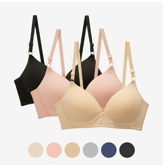 풀컵 저중심 노와이어브라 3매세트 편한 뽕없는 브라 브래지어