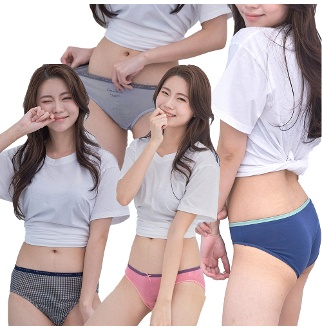 에이원 여성용 면스판 미디 요일 데일리 팬티세트
