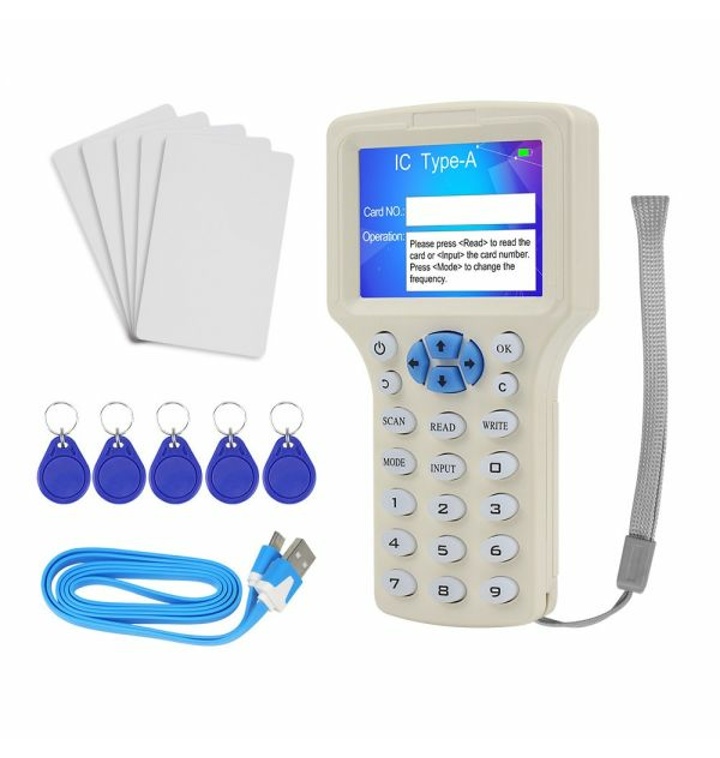 RFID 슈퍼 기능 스마트 카드 리더 125KHz 키 카드 복사기 RFID 복사기 1356MHz 암호화 프로그래머 USB UID ...