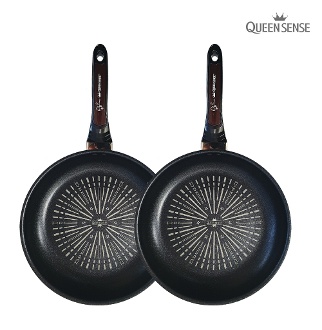 [1+1] 퀸센스 IH 인덕션 (후라이팬/궁중팬 28cm/30cm) 다이아몬드 코팅 국내생산 2종 세트