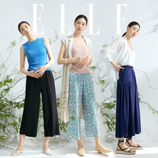 [ELLE] 엘르 인견 와이드팬츠 3종 인견100 한여름까지 시원하게