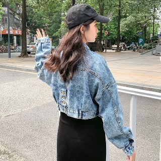 루즈핏 여성 청자켓 데님 점퍼 간절기 하늘비즈 C11 C062Y143