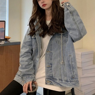 여성 후드 데님 자켓 빅사이즈 청자켓