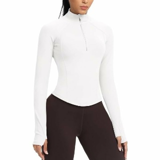GYM RAINBOW Womens Cropped Workout Jakcets 하프 지퍼 풀