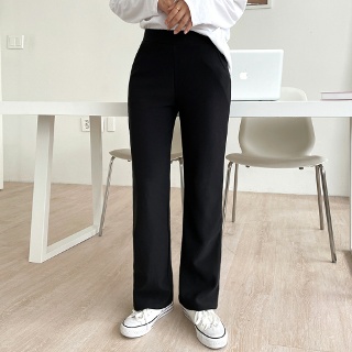 쏘옷 여성용 데일리 스트레이트 롱 밴딩 일자 팬츠