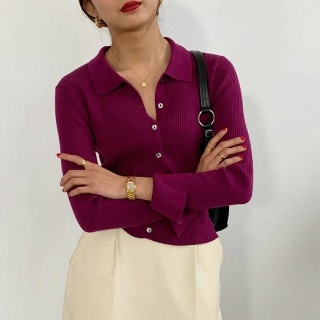크롭가디건 여름가디건 여자 여성 봄 볼레로 Lucyever 여성용 시크 단추 크롭 카디건, 슬림핏 니트 스웨