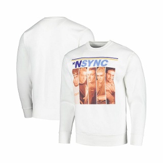 American Classics Men's White Nsync Boxes Pullover Sweatshir
