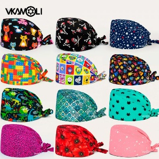 간호사가운 간호사유니폼 병원 수술복 바지 Gorro Clinicos 만화 인쇄 스크럽 캡수술 모자남성 간호사
