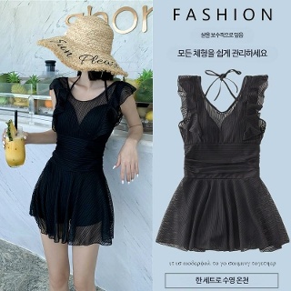 여성 수영복 날씬해보이는 슬리밍 수영복(플러스 사이즈)