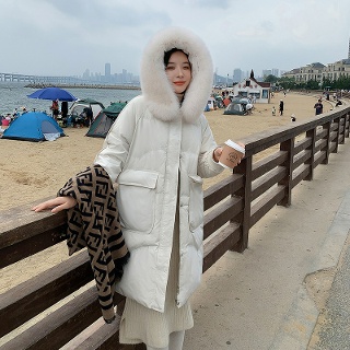 윈터솔져 여자데일리룩 잠바 패딩다운 조거 울 KUK3 키작 패딩 루즈핏 화이트오리털
