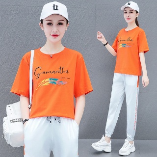 여성운동복 면 캐주얼 트레이닝복 세트 봄여름 운동복