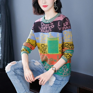 여성 엄마룩 봄가을 아우터 스웨터 레터링 이너 OP1 dom1