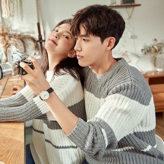 그레이 커플룩 트윈룩 봄가을 겨울 빅사이즈 시밀러룩 니트 부부 남여