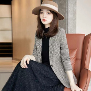 윈터솔져 여자데일리룩 코트 하프 키작 봄 상의 캐주얼 체크 가을 정장 긴팔 KUK3