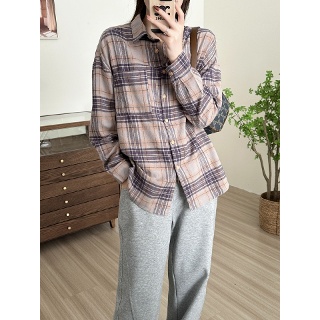 손오공 여자데일리룩 셔츠 체크 루즈핏 긴팔 키작 복고 슬림핏 봄가을 KUK1 남방