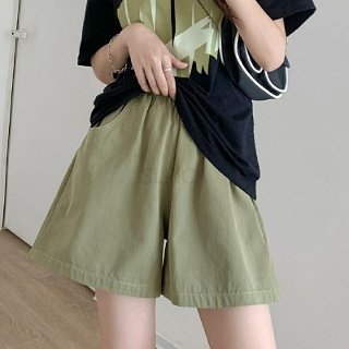 YSMALL 여성 5부 여름바지 와이드팬츠 반바지 쿨 밴딩 냉장고반바지