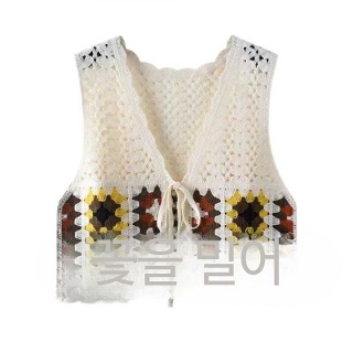 모티브조끼 니트 손 뜨개 베스트 여름 뷔스티에 조끼 A12