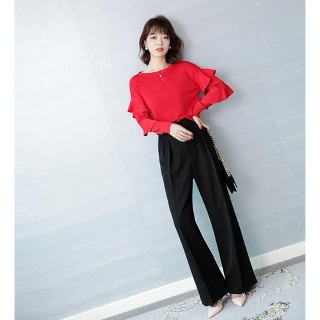 마르소 정장바지 여성 하이웨스트팬츠 캐주얼 가을 일자 와이드 봄 UNO3