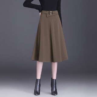에네로 겨울스커트 스커트 슬림핏 캐주얼 패치 A라인 겨울 가을 미디 UNO4