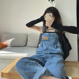 여성 여름 점프슈트 멜빵바지  롱 와이드 찢어진  S~5XL 데님