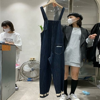 여성 여름 점프슈트  멜빵바지 와이드 S~5XL 데님 롱 찢청