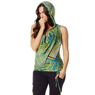 Zumba 여성용 민소매 후디, 그린, XL/XXL 133699