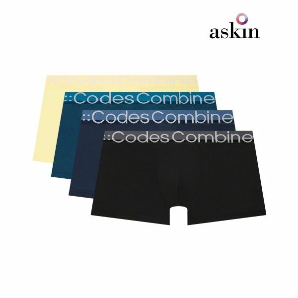 남성속옷 추천 CODES COMBINE INNERWEAR 톤온톤 로고밴드 드로즈 4PACK (LEDBUNYB - 티몬