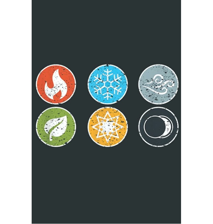 Gloomhaven Elements Symbol Fire Ice Air Earth Light Dark Hea - 티몬