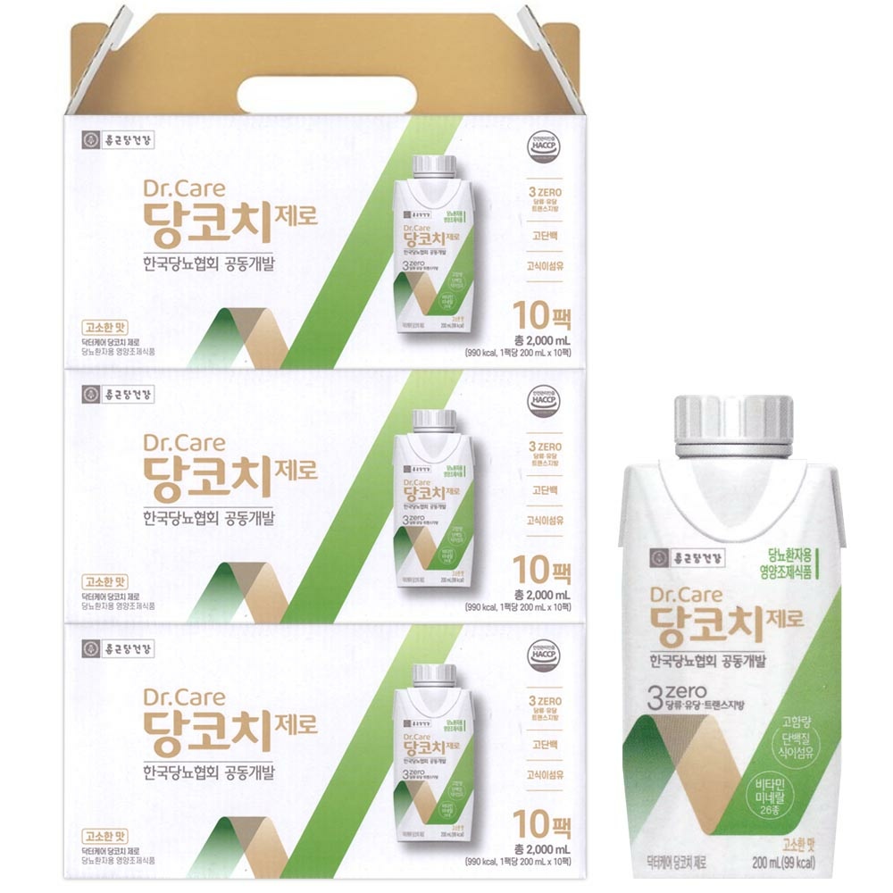 종근당건강 닥터케어 당코치제로 당뇨환자 영양식 200ml X30팩 티몬 8020