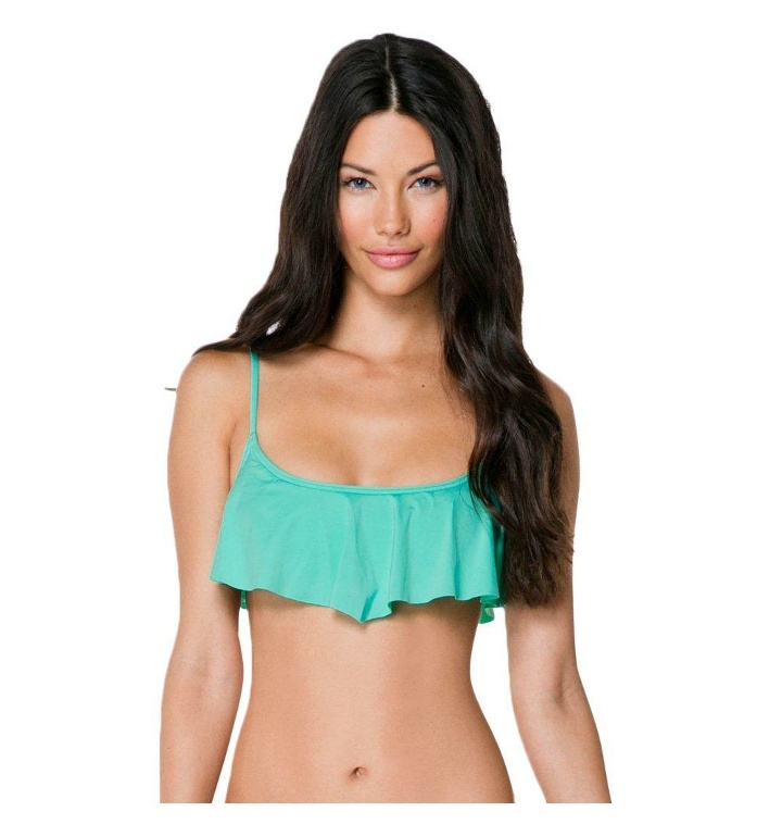 Volcom Womens Simply Solid Crop Bikini Top Sea Glass Smal 티몬